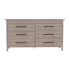 6 Drawer Double Dresser - Light Gray