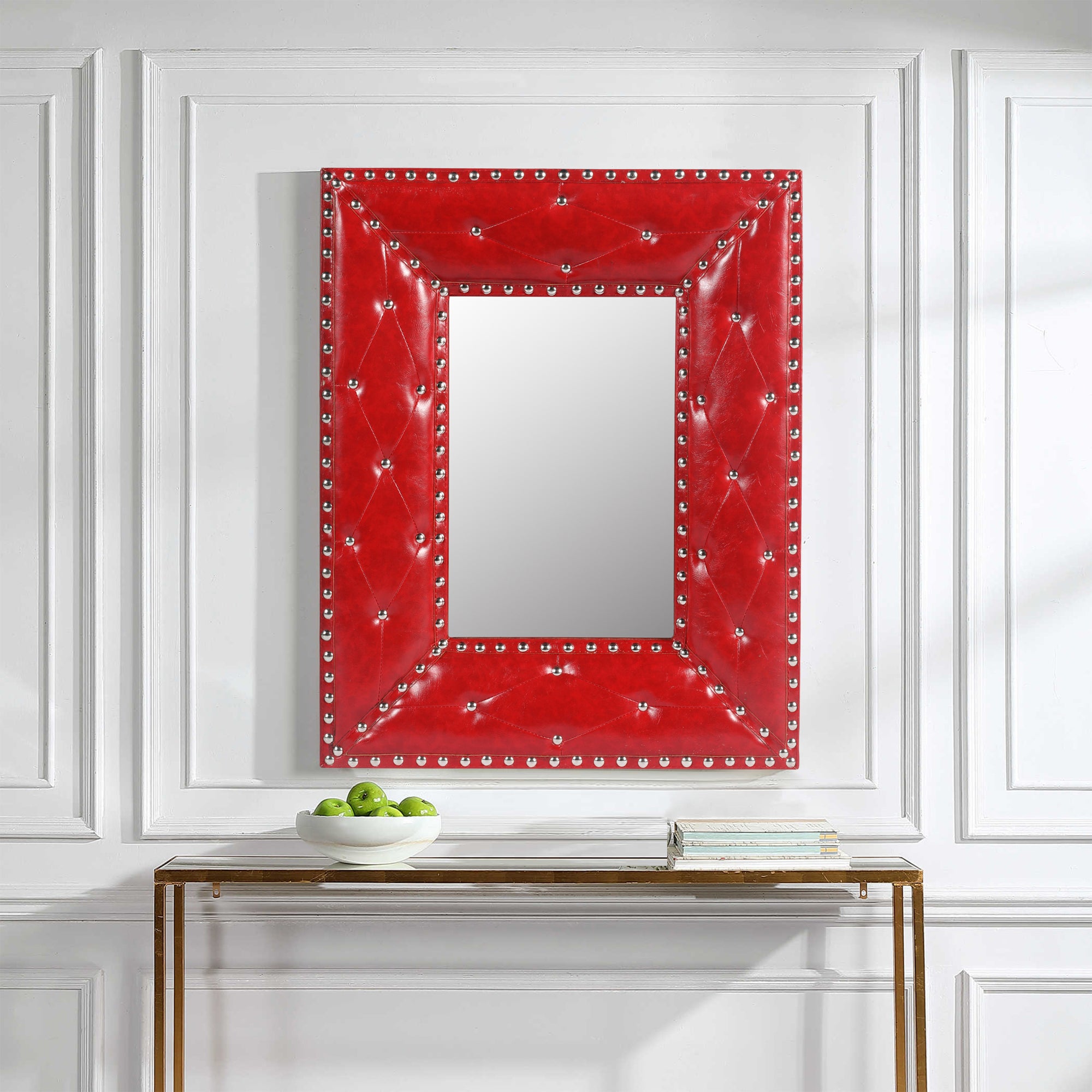 RED Rectangle Decorative Wall Mirror