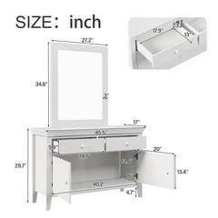 Traditional Concise Style White Solid Wood Dresser