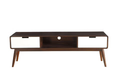 Espresso & White TV Stand