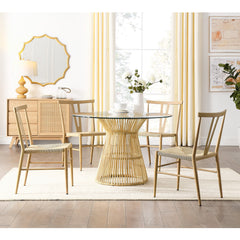 Glass top dining table