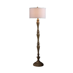 61.5" Wood Effect Polyresin Floor Lamp
