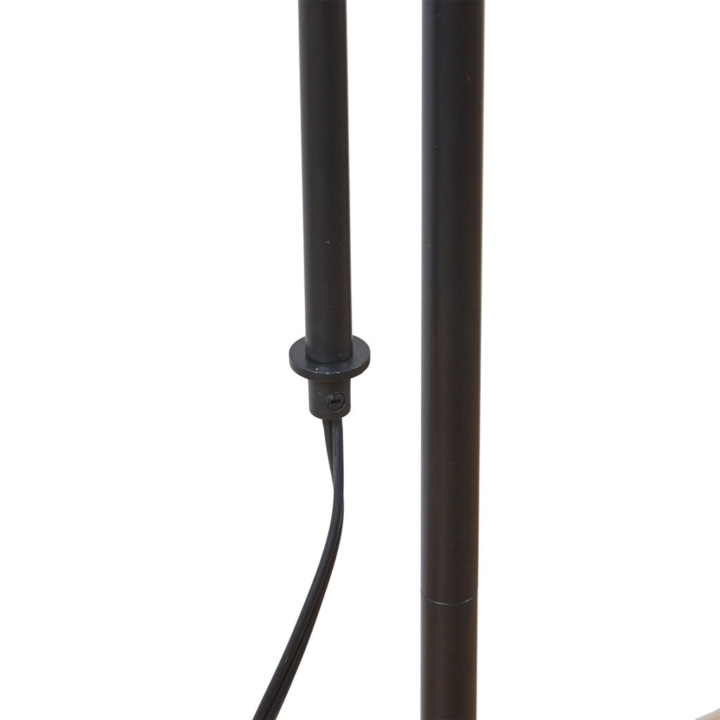Asymmetrical Adjustable Height Metal Floor Lamp - Black