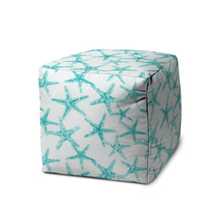 Turquoise Indoor/Outdoor Pouf - Zipper Cover Only - 17 x 17 Cube