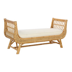 Boho Chic Bench with Cushion - Natural