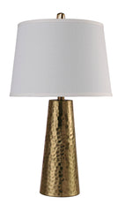 25"H Leaf Hammered Table Lamp - Bronze
