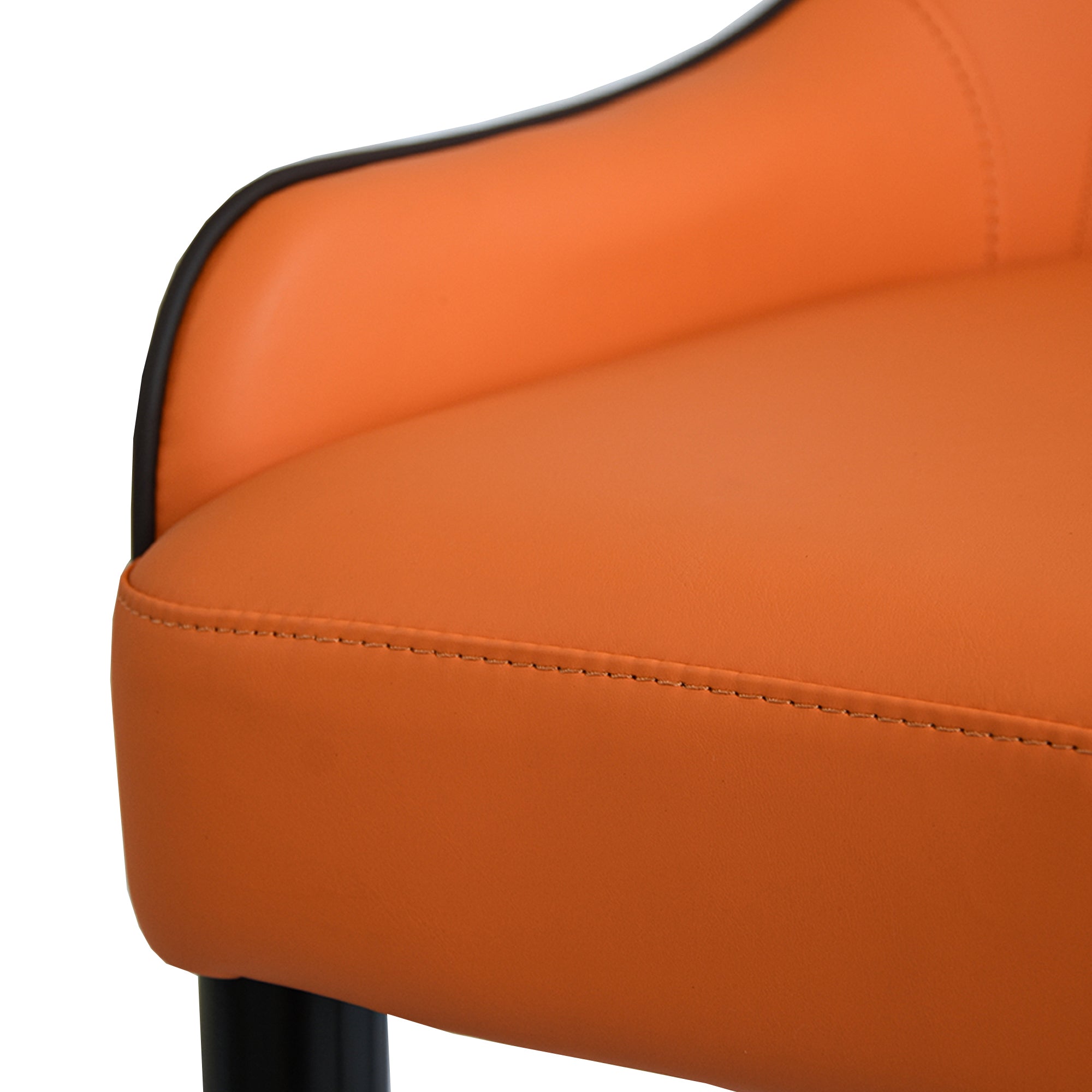 Modern PU Sponge-filled Dining Chairs (Set of 2) - Black and Orange