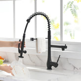 Single Handle Kitchen Sink Faucet - Black and Silver