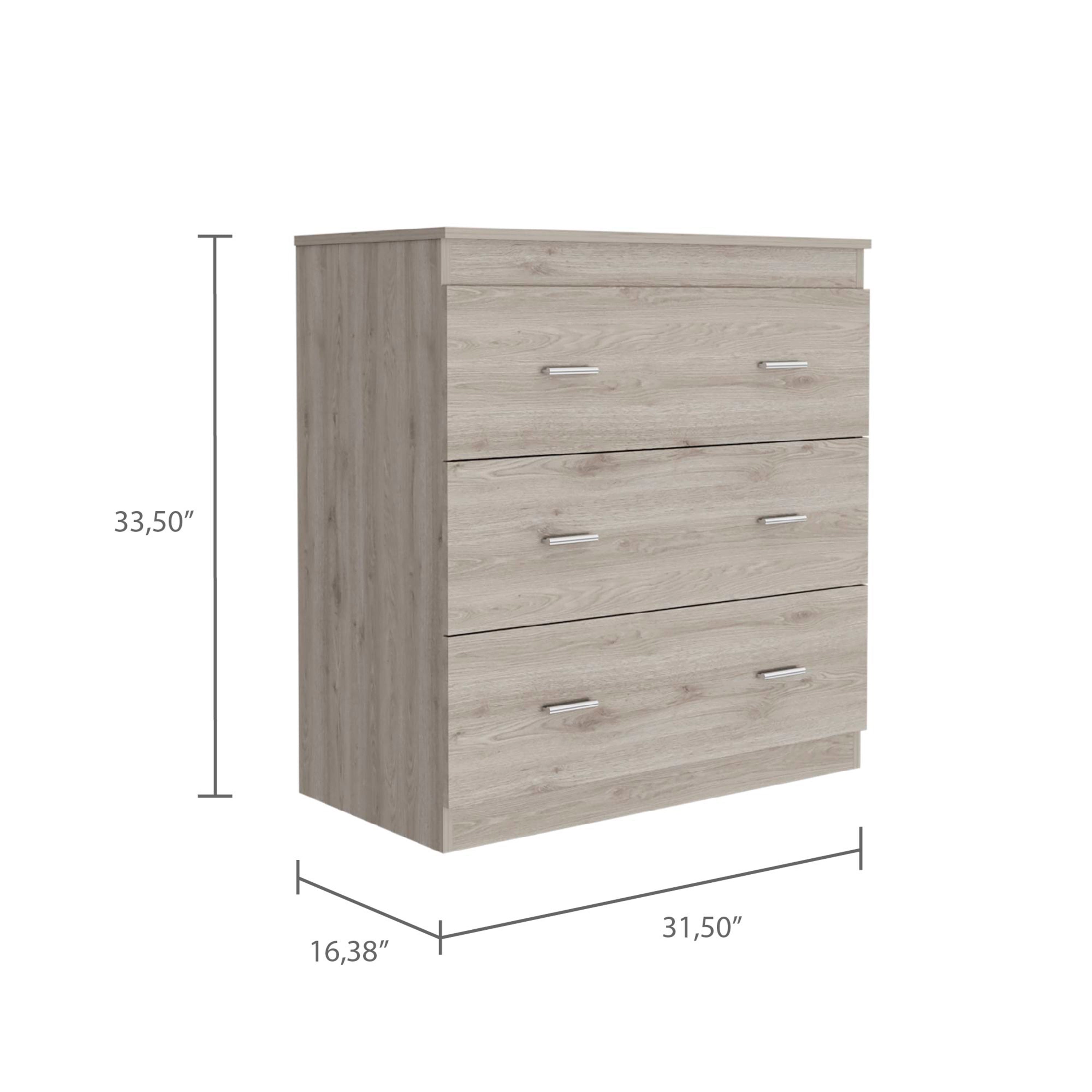 3-Drawer Dresser - Light Grey