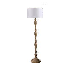 61.5" Wood Effect Polyresin Floor Lamp