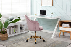 Velvet Swivel Shell Chair - Light Pink