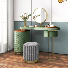 Modern Makeup Vanity LED Lighted Mirror (without Stool) 43" - Green