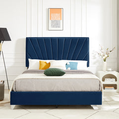 Full Bed Line Stripe Cushion Headboard - Blue Navy