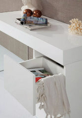 Modern White Floating Glass Vanity With Mirror