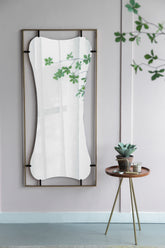 Poppy Mirror with Gold Metal Frame Contemporary Design Wall Decor 28x1.5x60"