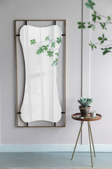 Poppy Mirror with Gold Metal Frame Contemporary Design Wall Decor 28x1.5x60"