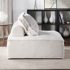 Cozy Accent Chair Upholstered Seating Armless Lambskin Sherpa - White
