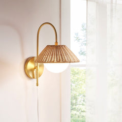 Laguna Rattan Weave Wall Sconce - White