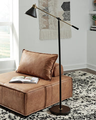 Black+Gold Finish Contemporary Floor Lamp