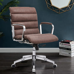 Modern Swivel Office Desk Chair Luxury Executive Boss Ergonomic Computer Chair - Antique Brown