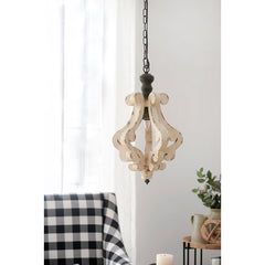 Farmhouse Chandelier Distressed White Pendant French Country Wood