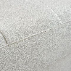 113"Teddy Fabric Sofa, Mid Century Modern L-shape Couch with Support Pillow - Left Beige