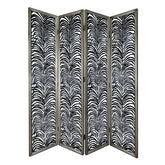 Room Divider, Herero 4-Panel Decorative Screen - Black