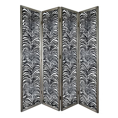 Room Divider, Herero 4-Panel Decorative Screen - Black