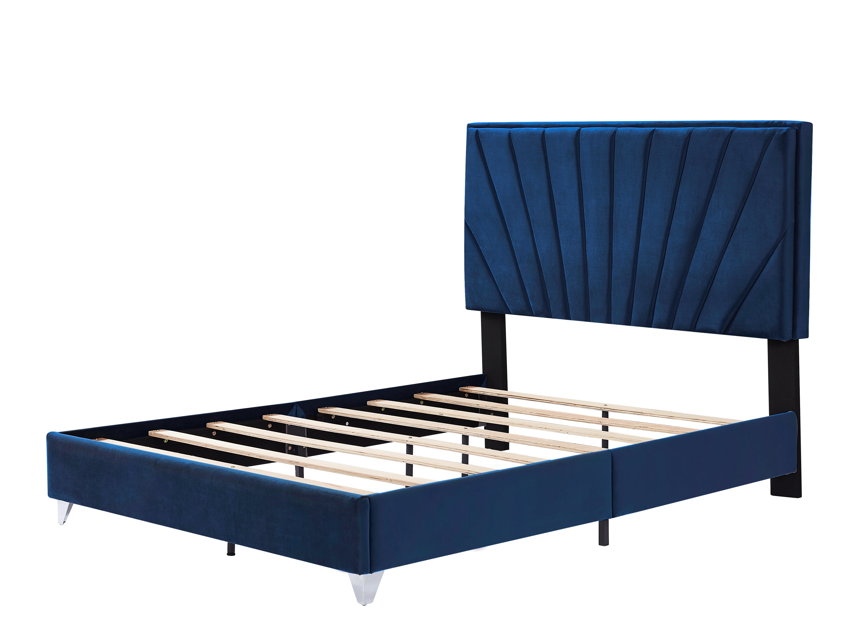Queen bed with one(1) nightstand - Dark Navy Blue