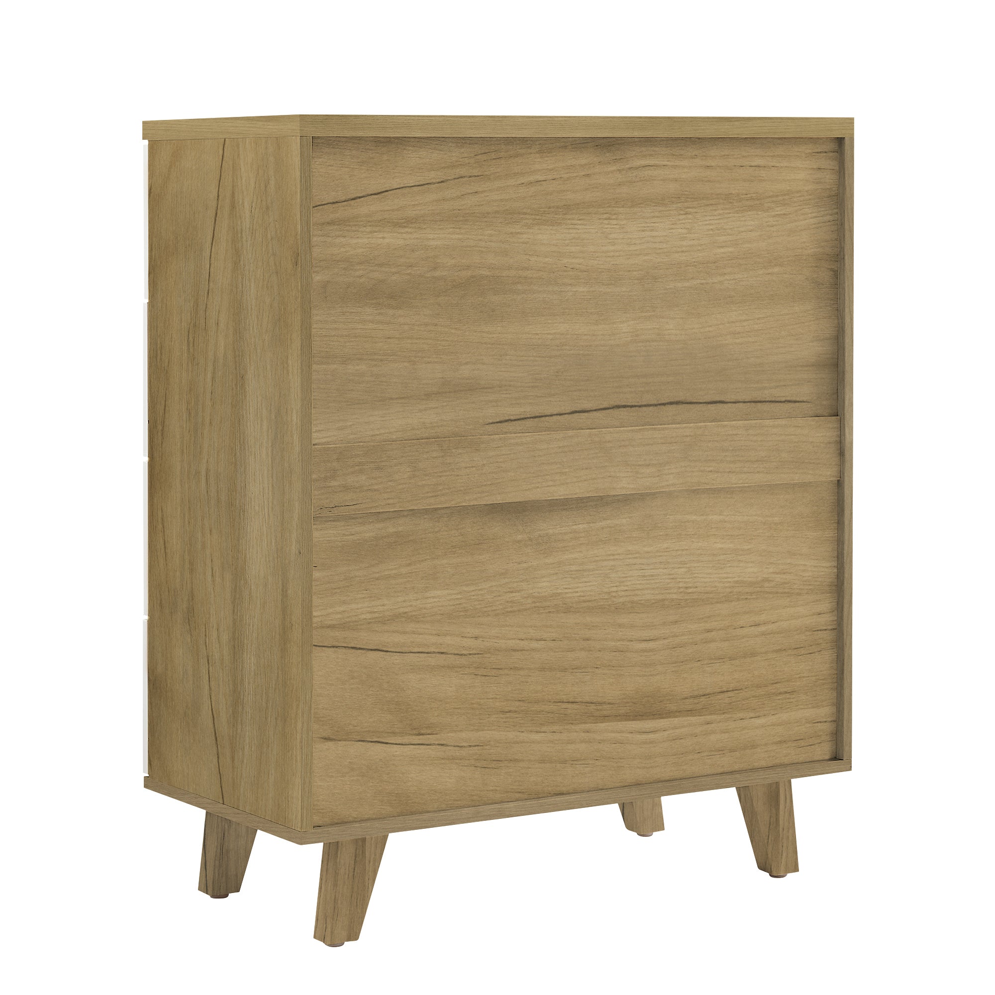 Storage Cabinet with Solid Wood Handles and Foot Stand - Rosewood