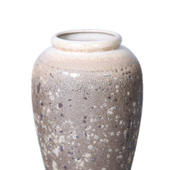 Artisanal Vintage Sand Ceramic Vase 6.5"D x 12"H