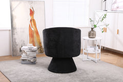 Swivel Accent Chair Armchair in Fabric - Black