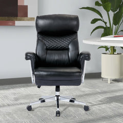High Back Executive Office Chair 300lbs-Ergonomic Leather Computer Desk Chair - Black