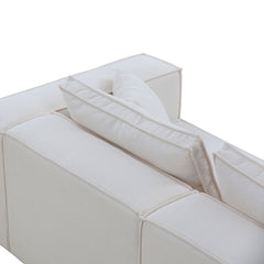 Modular Sectional Living Room Sofa Set, Modern Minimalist Style Couch with Ottoman and Reversible Chaise, L-Shape - White