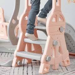 Toddler Slide and Swing Set 3 in 1, Kids Playground Climber Swing Play set with Basketball Hoops Freestanding Combination Indoor & Outdoor