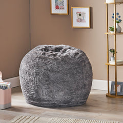 Modern Glam 3 Foot Faux Fur Winter Bean Bag - Brown and Beige