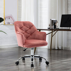 Modern Velvet Swivel Shell Chair - Pink Red