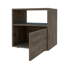 Modern 1-Shelf Nightstand Dark Brown