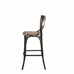 Rustic Bar Chair (1Pc) - Antique Copper & Antique Oak