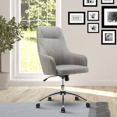 Comfy Height Adjustable Rolling Office Desk Chair with Wheels - Grey
