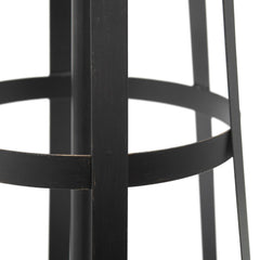 Metal Rail Table Lamp, Oil Rubbed Bronze - White Fabric Shade