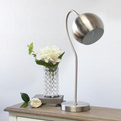 Modern Half Moon Table Lamp - Brushed Nickel Finish