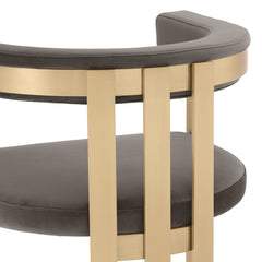 Kersey Glam Grey Velvet Accent Chair