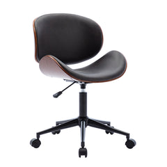 Bentwood Adjustable Office Chair, Mix Color PU Leather Upholstery and Black Foot