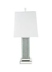 Silver Table Lamp - Mirrored & Faux Stones