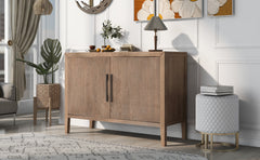 Cabinet Sideboard Wooden with 2 Metal handles and 2 Doors - Beige