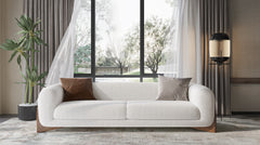 Modern & Luxury White Velvet Sofa I