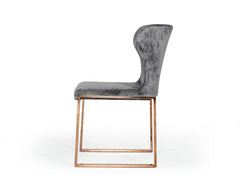 Chadwick Modern Grey Velvet & Rose Gold Dining Chair - 1 chair