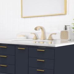 2-Handle Bathroom Sink Faucet with Drain - Brushed Gold