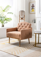Teddy Accent Chair with Rose Golden feet - Camel